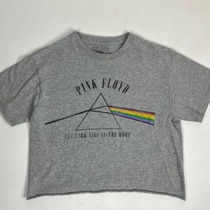 Pink Floyd cropped cotton T-shirt in gray, size small